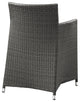 Modern Urban Contemporary Outdoor Patio Armchair, Brown White Plastic