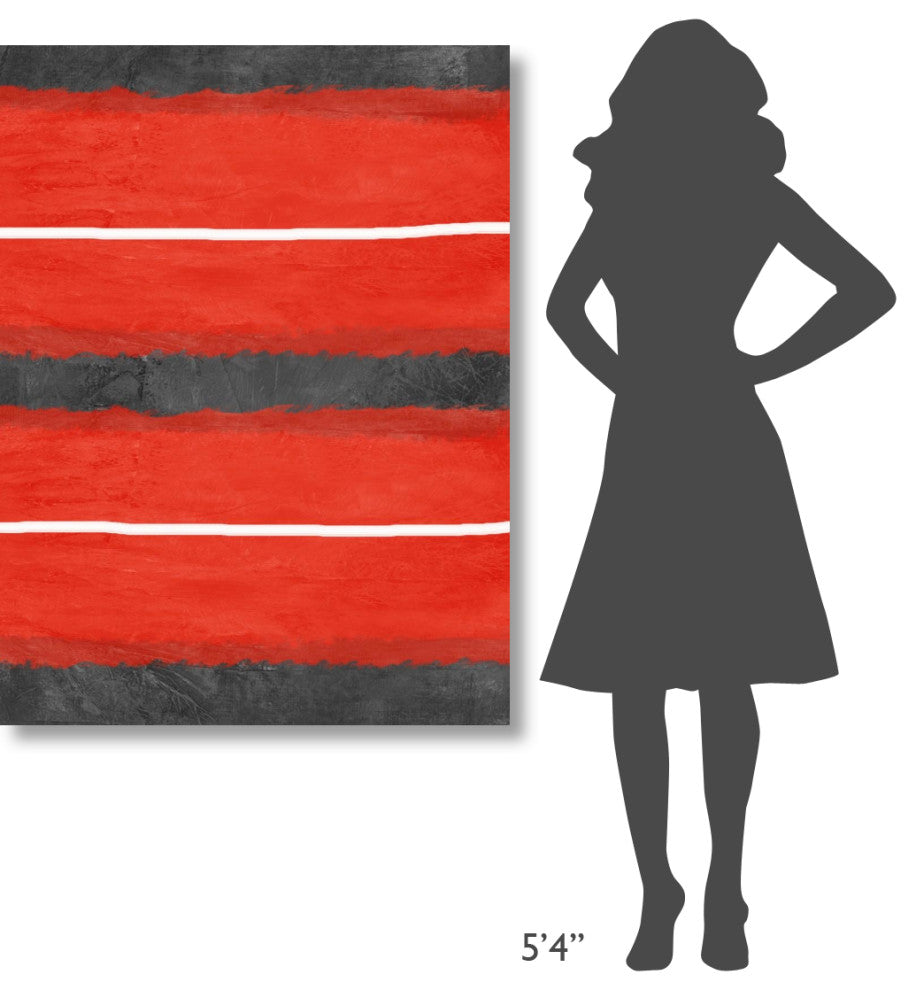"Grey And Red Abstract 3" Fine Art Print