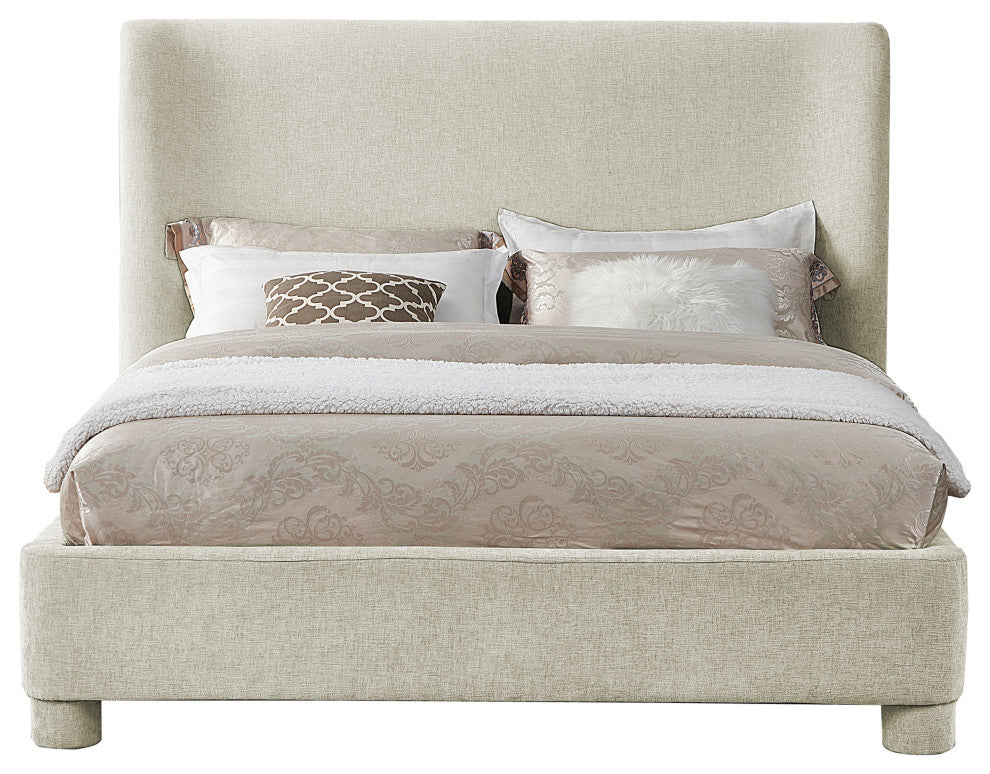 Penny Bed, Cream, Queen, Chenille Fabric