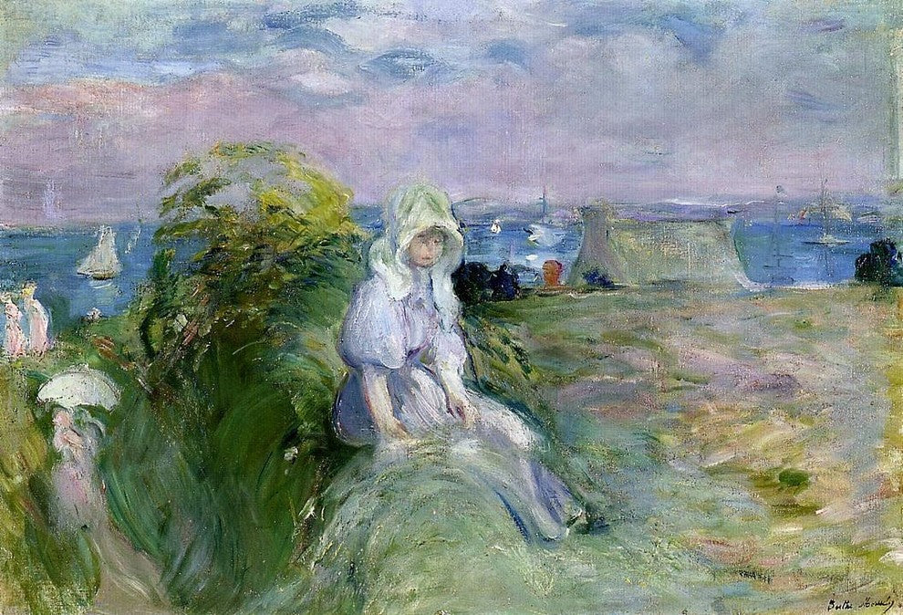 Berthe Morisot On the Cliff at Portrieux, 18"x27" Wall Decal