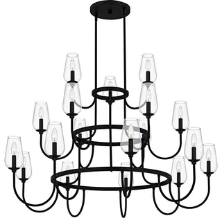 Quoizel VSC5048 Viscount 18 Light 48"W Taper Candle Style - Matte Black