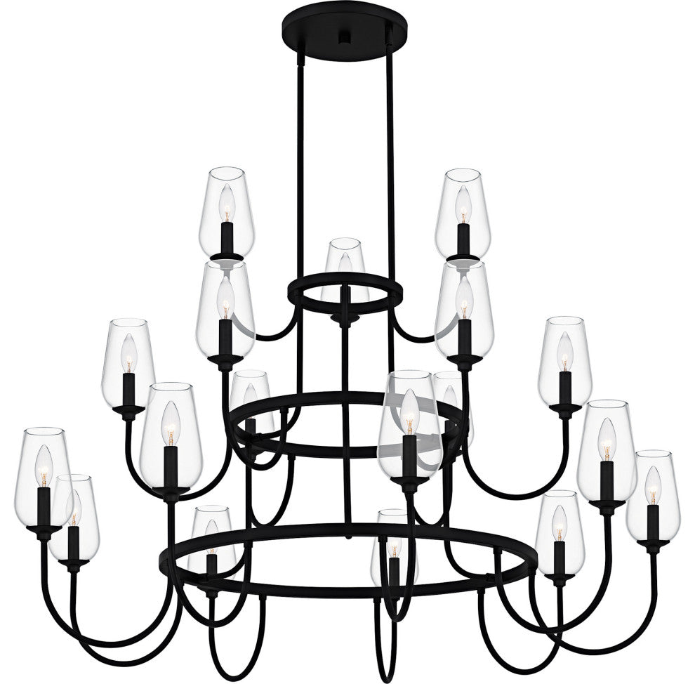 Quoizel VSC5048 Viscount 18 Light 48"W Taper Candle Style - Matte Black