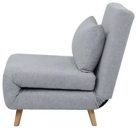 Set of 2 Dark Gray Futon Chairs with Sturdy Pine Frame and Comfortable Seat, Light Gray