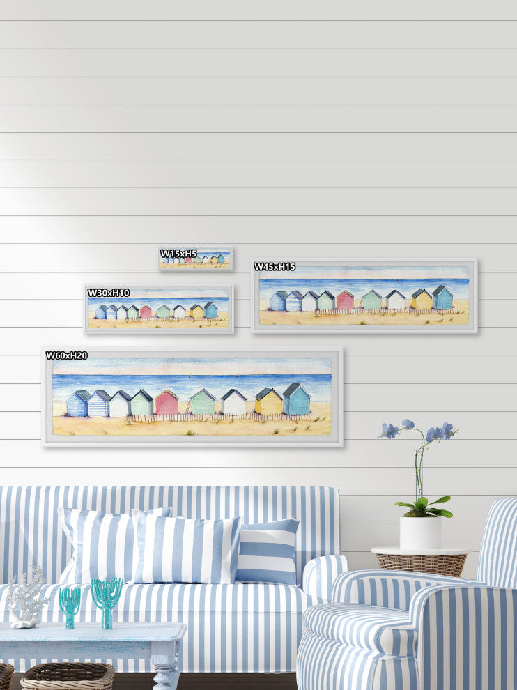 "Beach Please" Framed Painting Print, 30x10