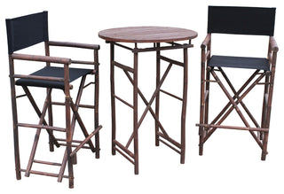 Director High Round 3-Piece Table Set, Black