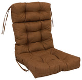 20-"x42" Spun Polyester Solid Outdoor Tufted Chair Cushion Brown