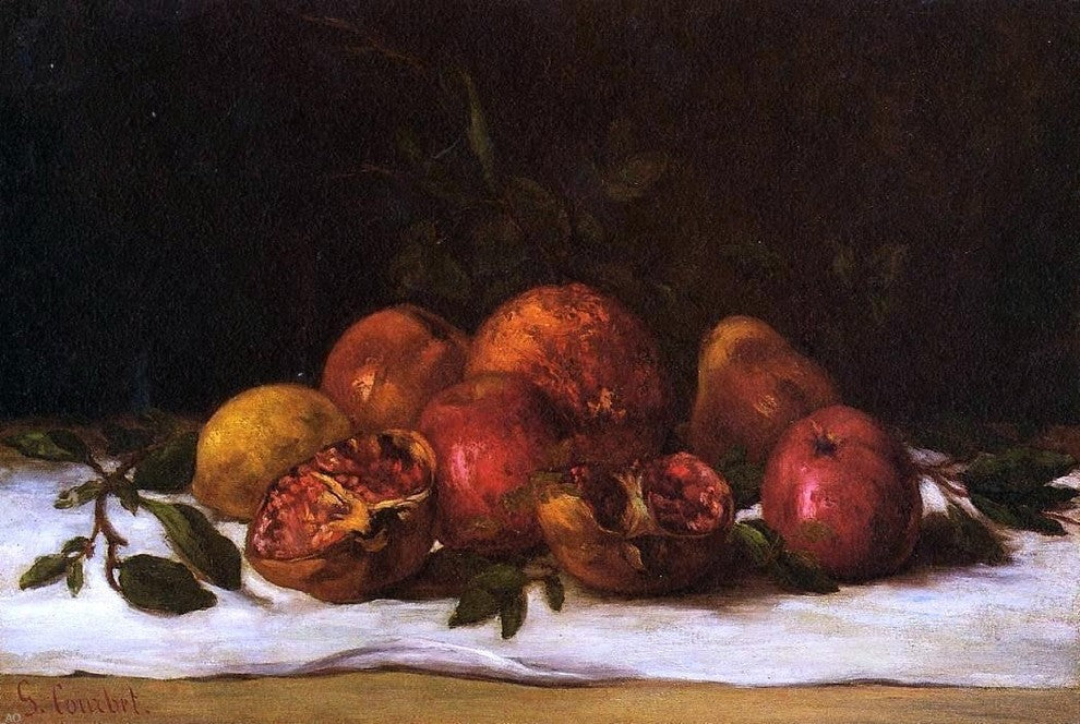 Gustave Courbet Still Life, 18"x27" Wall Decal