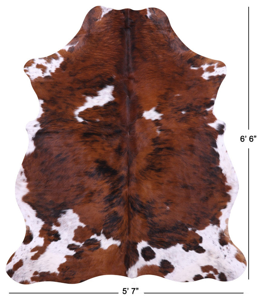 6' 6" X 5' 7" Organic Natural Hair-On Cowhide Area Rug C1495