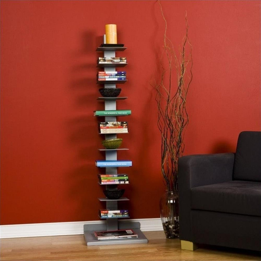 Heights Book Tower, Painted Silver