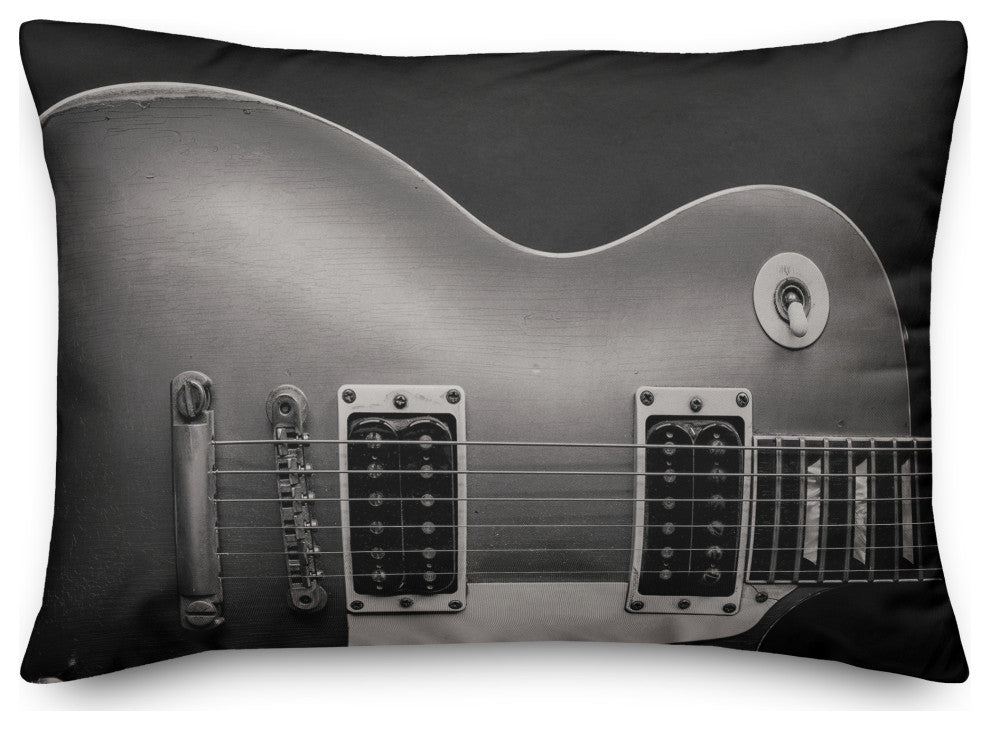 Guitar on Black 14x20 Indoor/Outdoor Pillow