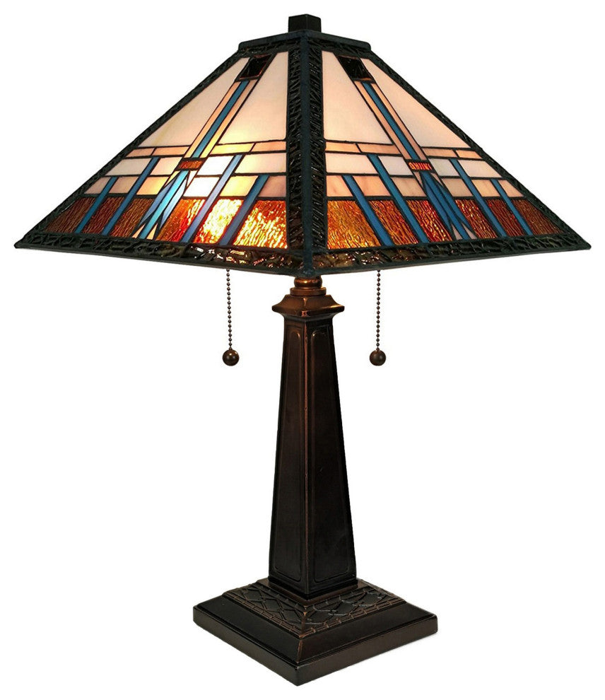 Amora Lighting AM239TL14B Tiffany Style Mission Table Lamp 21 In High