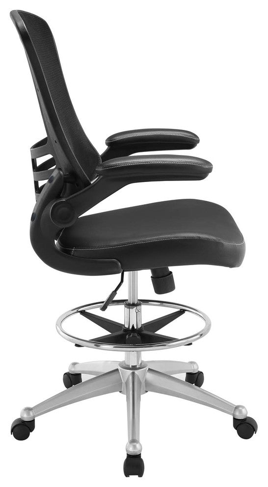 Black Attainment Vinyl Drafting Chair