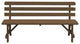 Traditional Cedar Backed Bench, Mushroom Stain, 6 Foot