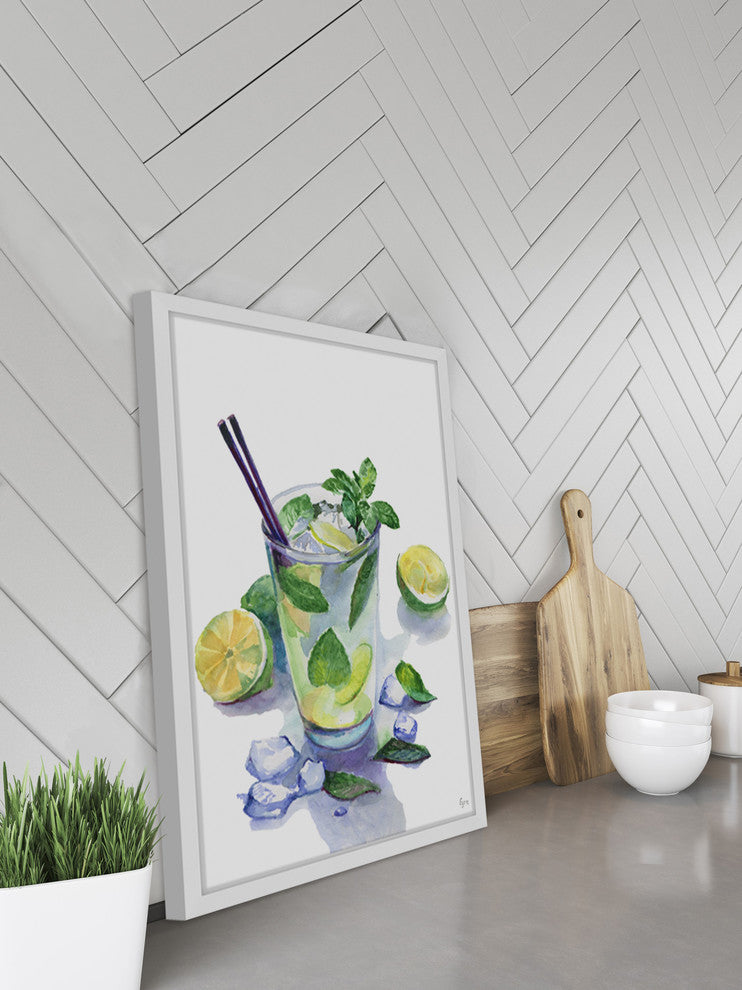 "Lime Mojito" Framed Painting Print, 12"x18"