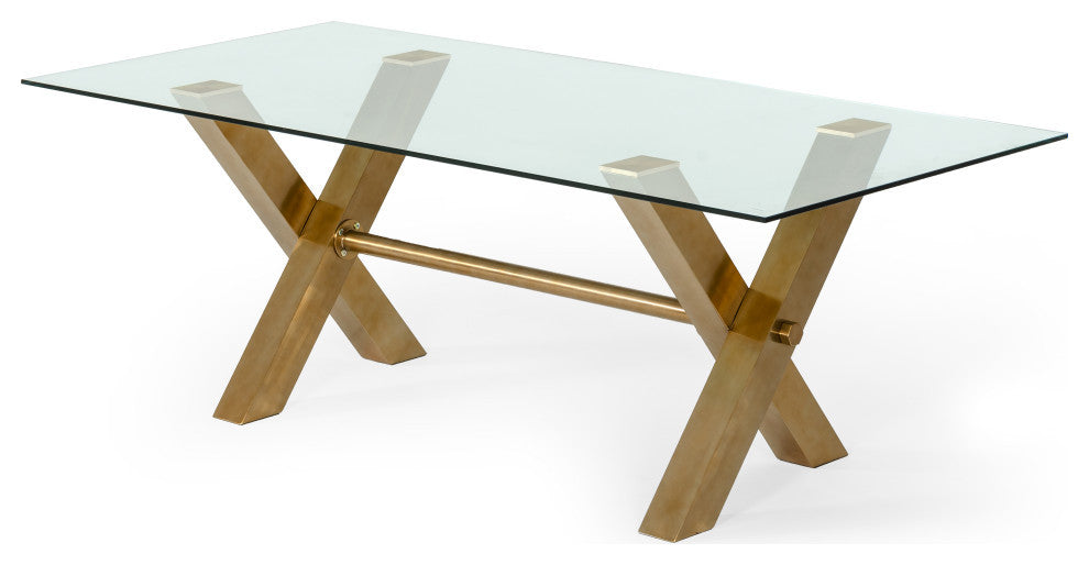 Modrest Dandy Golden and Glass Dining Table