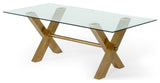 Modrest Dandy Golden and Glass Dining Table