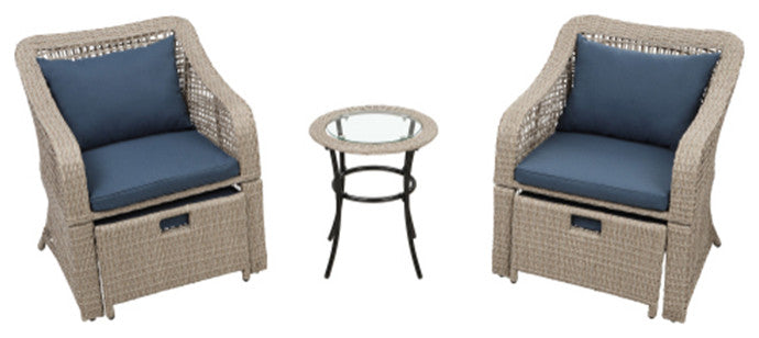 5 Piece Outdoor Conversation Set Patio Furniture Set Rattan Wicker Bistro Set