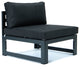LeisureMod Chelsea 7-Piece Patio Ottoman Sectional With Coffee Table, Black
