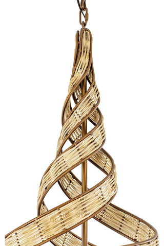 Flow 8-Lt Twist Pendant - Baguette/Natural Rattan