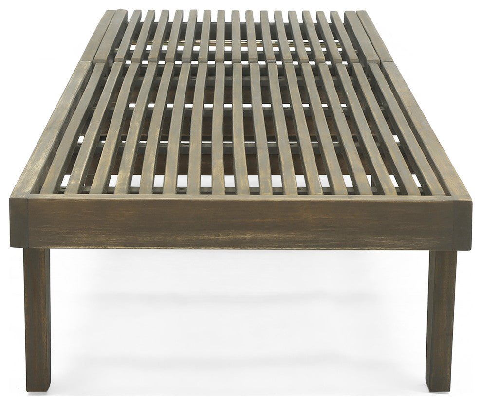 Addisyn Outdoor Wooden Chaise Lounge, Set of 2, Gray Finish