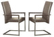 Set of 2 PU Arm Chair, Vintage Gray/Antique Silver