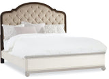 Hooker Furniture Leesburg Solid Wood Tufted Queen Headboard - Alabaster/Mahogany
