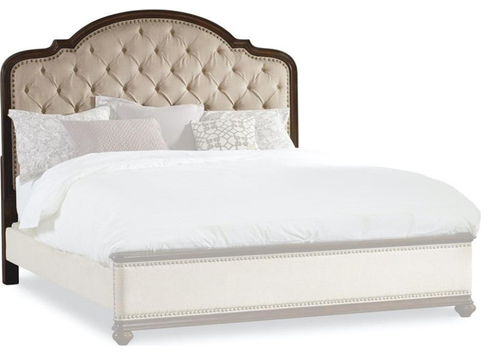 Hooker Furniture Leesburg Solid Wood Tufted Queen Headboard - Alabaster/Mahogany