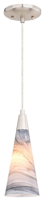 Milano One Light Mini Pendant in Satin Nickel