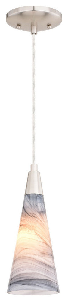 Milano One Light Mini Pendant in Satin Nickel