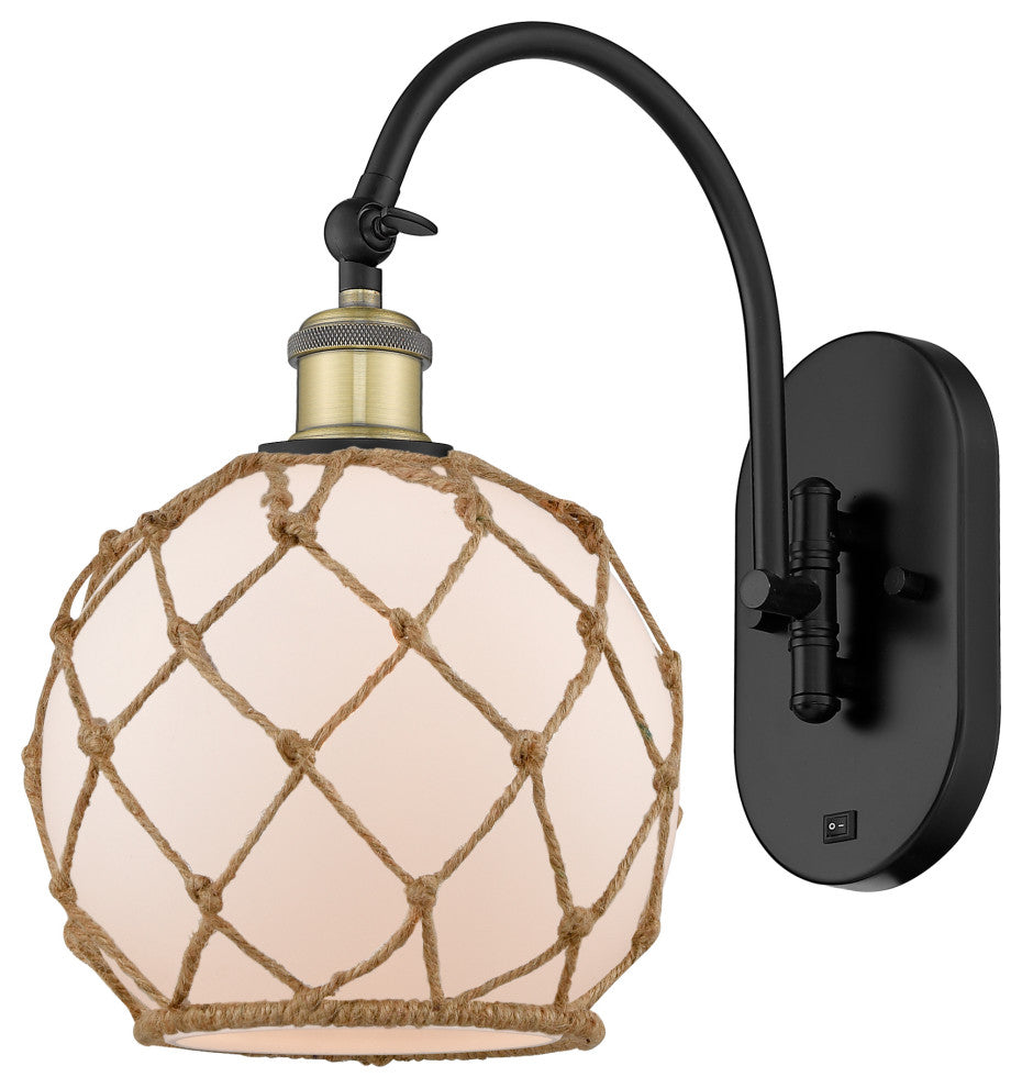 Innovations 518-1W-BAB-G121-8RB 1-Light Sconce, Black Antique Brass