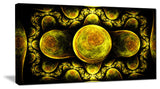 Yellow Exotic Fractal Pattern, Oversized Abstract Canvas Art Print, 60x28