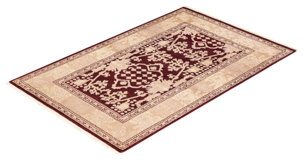 Sevda One-of-a-Kind Hand-Knotted Area Rug Red, 3'3"x5'1"