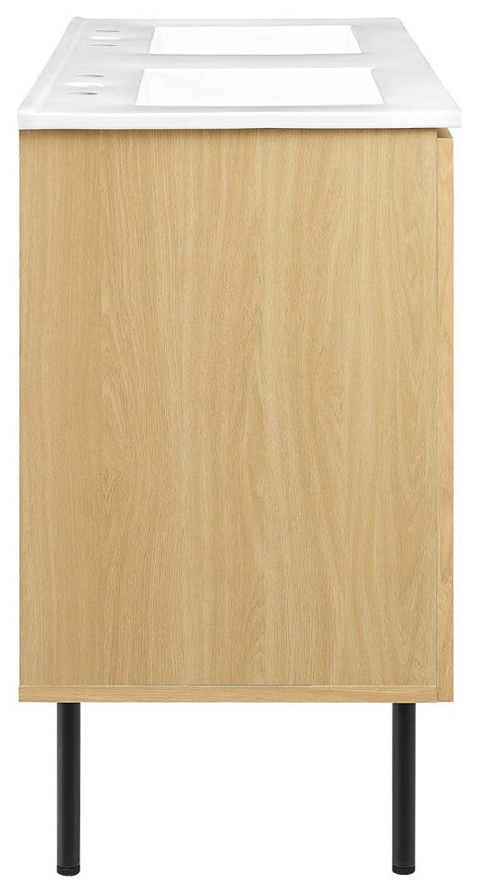 Chaucer 48" Double Sink Bathroom Vanity - Oak White