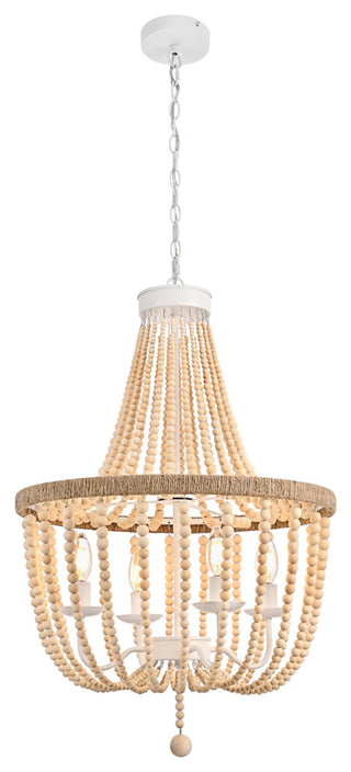 Home Living 20" Beaded Pendant, Beige