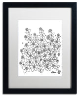 KCDoodleArt 'Simple Flower Doodle 2' Art, Black Frame, White Matte, 16"x20"