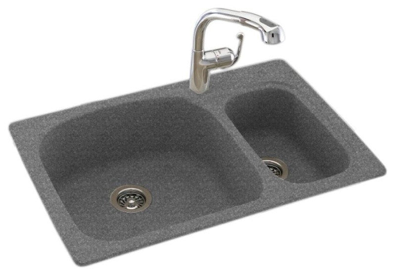 Swan 33x22x9 Solid Surface Kitchen Sink, 1-Hole, Night Sky
