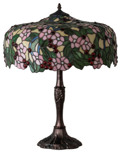 Meyda lighting 31148 26" High Tiffany Cherry Blossom Table Lamp