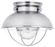 Sea Gull Sebring 1-Light Outdoor Flush Mount Brushed Stainless