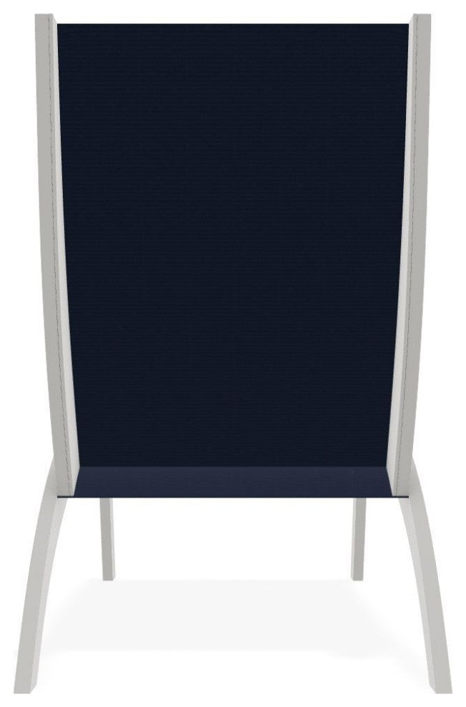 Dune Sling Stackable Outdoor Hydro-Lounge Chaise, Navy/Snow