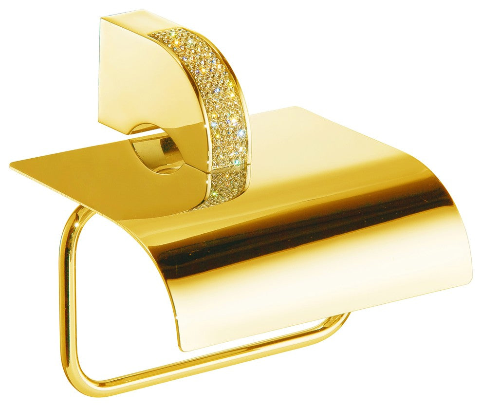 Cecilia Luxury Gold Swarovski Crystals Toilet Paper Holder, Limited Edition