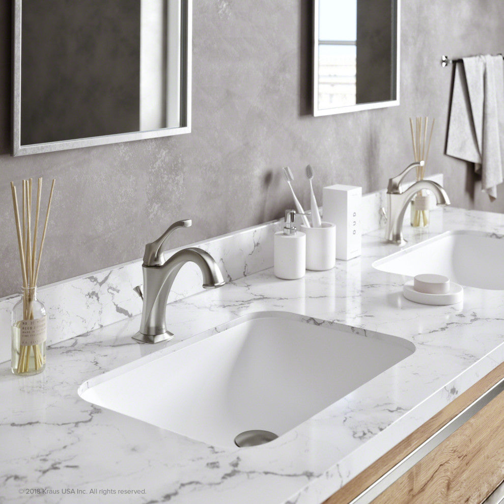 Arlo Single Handle 1-Hole Bathroom Basin Faucet, Lift Rod Drain, SFS Steel
