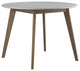 Two-tone Round Dining Table, White and Natural