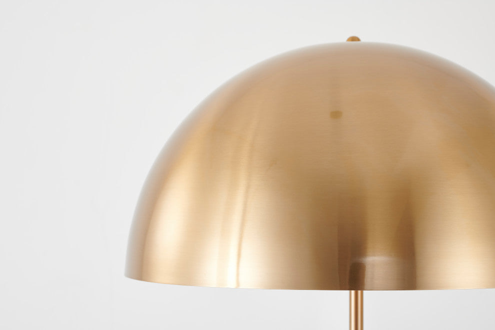 Black Frame With Gold Metal Shade and Hardware Floor Lamp