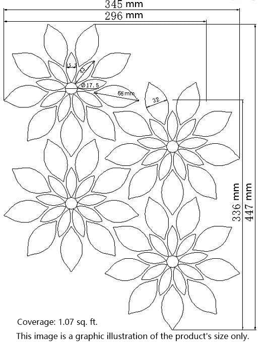 Nero Marquina Marble Wildflower Waterjet Mosaic Tile White Gray Honed, 1 sheet