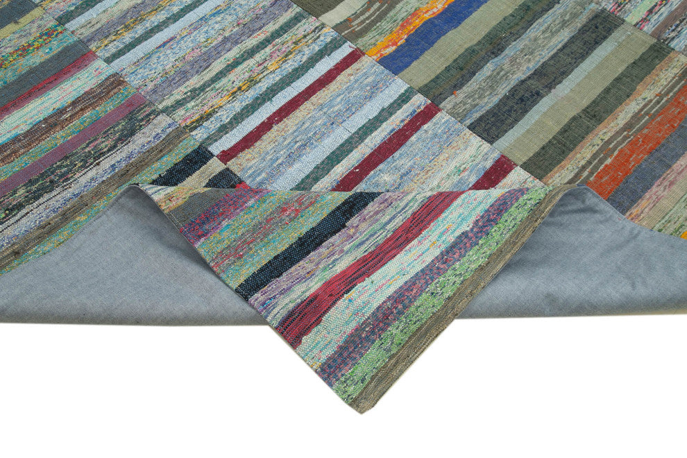 Rug N Carpet - Handmade Turkish 7' 7'' x 10' 9'' Rustic Patchwork Kilim Rug