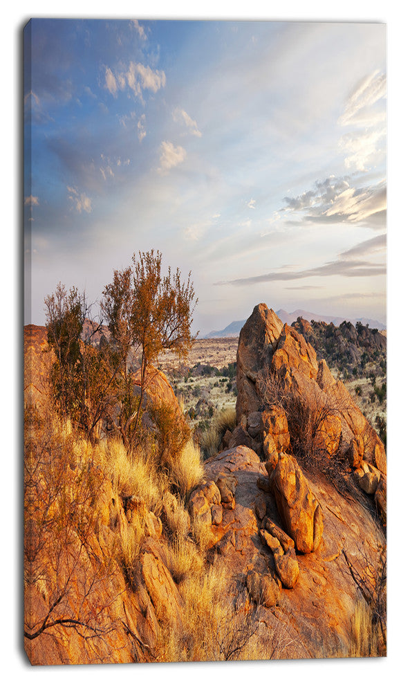 Beautiful African Rocky Landscape, Oversized Landscape Canvas Art, 16"x32"