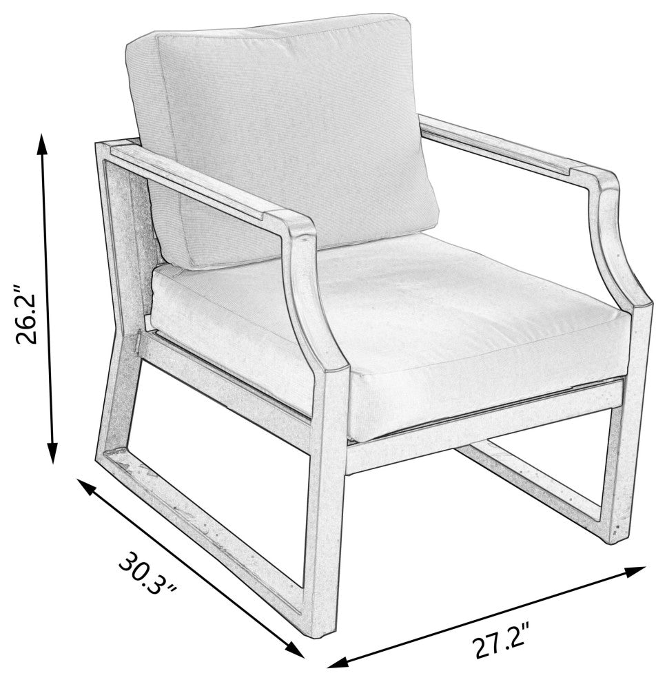 Trouvaille Outdoor Patio Conversation Single  Chair, Set of 2