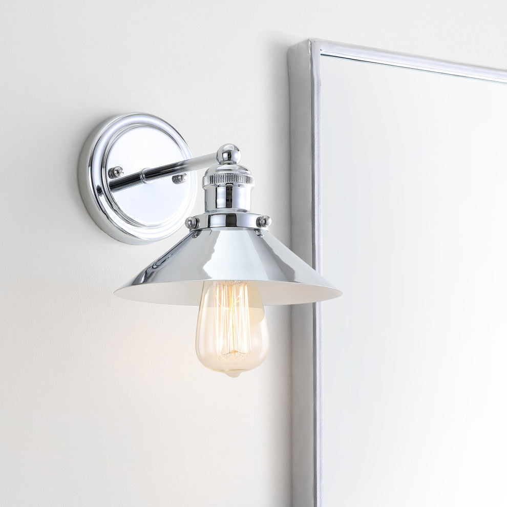 June Metal Shade Sconce, Chrome, 1-Light