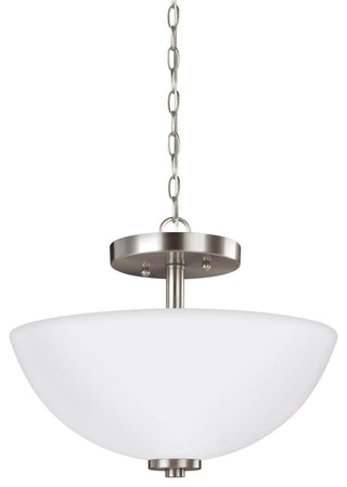 Oslo 2-Light Semi-Flush Convertible Pendant, Brushed Nickel