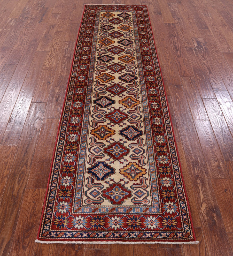 Runner Super Kazak Hand Knotted Wool Rug 2' 9" X 9' 6" Q10647